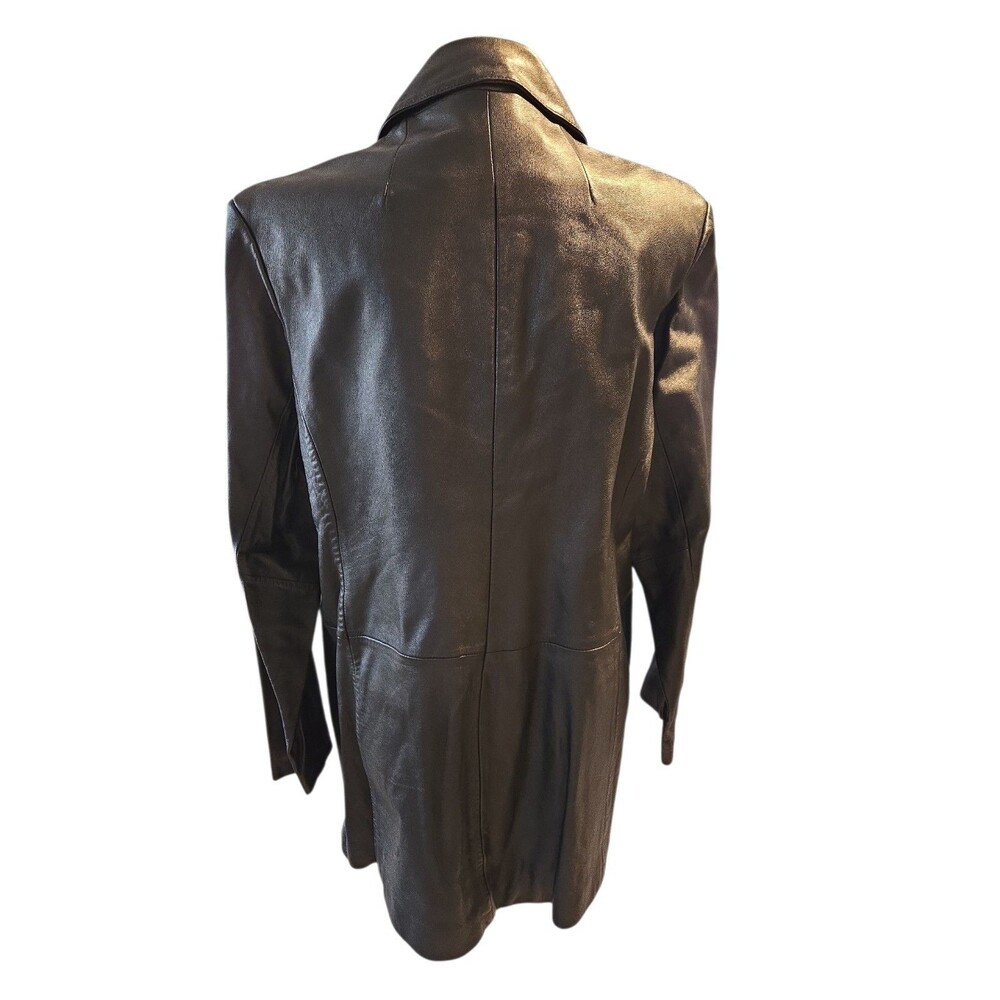 Women’s Whet Blu Black Leather Jacket Size XL motorcycle, 90s matrix style - Picture 3 of 14